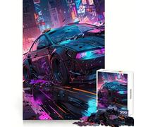 Neon Street Racer in Motion Jigsaw Puzzle for Adults 1000 Pieces Mind Play Relaxing Fun Clean Edge Art Collection Piece (38x26cm)