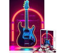 Neon Strings Guitar 1000 Pieces Puzzles for Adults Great Gifts for Games Hand Speed Race Home Decoration Toys for And from 14 Years And over (38x26cm)