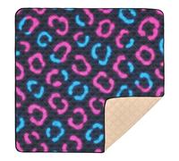 Neon Style Leopard Print Wallpaper Large Non-Slip Baby Playmat for Floor Portable Baby Crawling Mat for Baby Toddler Infant, 50'' x 50''