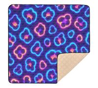 Neon Style Leopard Print Wallpaper Large Stylish Baby Gym & Activity Mat for Floor Cozy Breathable Travel Play Mat for Babies Infants Toddlers, 50'' x 50''