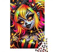 Neon Sugar Skull 1000 Piece Jigsaw Puzzle For Adults Educational Games Stress Relief Puzzle Exercise The Memory of The Brain for Men, Women, Elders, Seniors 500pcs (52x38cm)
