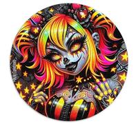 Neon Sugar Skull 1000 Pieces Jigsaw Puzzles For Adults Educational Games Stress Relieving Entertainment Exercise The Memory of The Brain for Family Decorations 1000pcs (67.5x67.5cm)