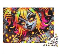 Neon Sugar Skull 1000 Pieces Jigsaw Puzzles For Adults Educational Games Stress Relieving Entertainment Cultivate The Spirit of Teamwork for Adults And Kids, Age 12 Years Up 1000pcs (75x50cm)