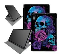 Neon Sugar Skull Case for iPad 10th Gen 10.9 inch 2022 Release (Model Number: A2696 A2757 A2777), 360 Degree Rotating Folding Stand Multiple Viewing Angles Case with Auto Sleep/WAK