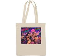 Neon Summer Beach Sunset Vibes Natural Cotton Tote Bag White