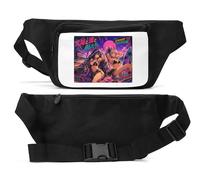 Neon Summer Beach Sunset Vibes Unisex Waist Bag Black