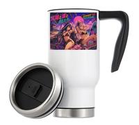Neon Summer Beach Sunset Vibes Vacuum Insulated Thermal Travel Coffee Mug 480ml White