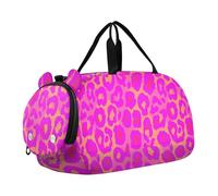 Neon Sundown Leopard Magenta Girl's Gym Duffel Bag with Shoes Compartment Large Capacity Carry On Weekender Bag for Boys and Girls bolsa de viaje para mujer
