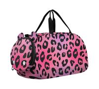 Neon Sundown Leopard Pink Black Girl's Gym Duffel Bag with Shoes Compartment Lightweight Travel Duffel Bag for Beach Swim Bags Pool Sports bolso de viaje para hombre