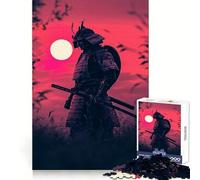 Neon Sunset Cryopunk Samurai 1000 Piece Jigsaw Puzzle for Adults Brain Tease Toy Together Fun Perfect Cut (50x75cm)