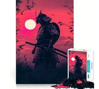 Neon Sunset Cryopunk Samurai 1000 Piece Jigsaw Puzzles for Adults Jigsaw Recall Upgrade Quiet Calm Clear Cut Premium Gift (38x52cm)