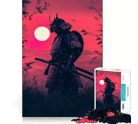 Neon Sunset Cryopunk Samurai Puzzles for Teenagers 1000 Pieces Strengthen Memory Stress Release Clean Edge Wall Art Decor (38x26cm)