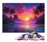 Neon Sunset Harmony Puzzles 1000 Pieces Wooden Puzzles Puzzles for Adults for Adults& Teenagers Age 12 Years Up 1000pcs (75x50cm)