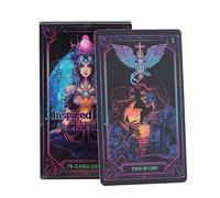 Neon Tarot Oracle Cards, 78-Piece Beginner Deck, 4.13 Inches English Fortune Telling Game with Premium Build, Divination Accessory, Oracle Set with Colorful Design, Card Game for Holiday and Family