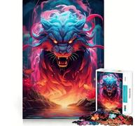 Neon Tiger 1000 Piece Jigsaw Puzzles for Adults Teenagers Mind Game Toy Together Fun Neat Cut Amazing Present (38x52cm)