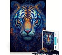 Neon Tiger 1000 Pieces Jigsaw Puzzles for Teenagers Thought Toy Home Activity Precise Edge Santa Wish List (38x52cm)
