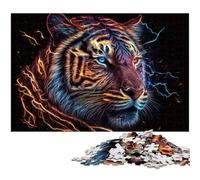 Neon Tiger 1000Pc Adults Jigsaw Puzzle Difficult Puzzles for Adults Challenging Brain Teaser for Teenagers, Family Game Night Fun 50x75CM/19.68x29.52inch