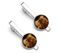 Neon Tiger Face Craft Tie Slide Print Ties Clip Bar Pin Gifts For Men