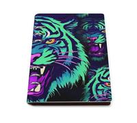 Neon Tigers with Scary Teeth Refillable Notebook for Work Study