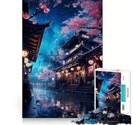 Neon Tokyo Sakura Nights 1000 Pieces Jigsaw Puzzles for Adults Brain Workout Toy Stress Free Art Assembly Festival Gift (50x75cm)