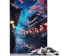 Neon Tokyo Sakura Nights Jigsaw Puzzles For Adults 1000 Piece Jigsaws Puzzles 1000 Piece Puzzles For Adults Kids Puzzle Games Toys Gift 38x26cm/1000pcs