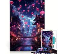 Neon Tokyo Sakura Street 1000 Piece Jigsaw Puzzle for Adults Smart Game Soothing Fun Pattern Assembly Stylish Gift (38x26cm)