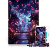 Neon Tokyo Sakura Street Adult Jigsaw Puzzles 1000 Pieces Sharp Logic Toy Stress Release Tight Cut Art Collectible (50x75cm)