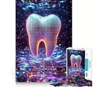Neon Tooth Grid Jigsaw Puzzle for Teenagers 1000 Pieces Solid Logic Toy Relaxing Fun Precision Cut Heartfelt Gift (38x26cm)