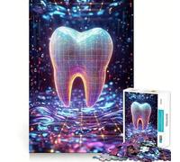 Neon Tooth Grid Jigsaw Puzzles 1000 Pieces for Adults Strong Logic Toy Stress Free Clear Edge Thoughtful Gift (50x75cm)