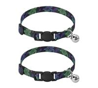 Neon Turtles Kitten Collar with Bell 2 Pack Cats Collar Adjustable Length 10.6" to 17.1"