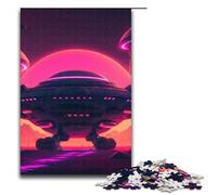 Neon UFO Invasion Puzzles Pieces for Adults Wooden Puzzles Family Interactive Game Craft Gift with Colorful Artwork 1000 PCS(75x50cm)