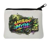 Neon Urban Legends and Creatures Neoprene Coin Purse Pouch 10x11cm White