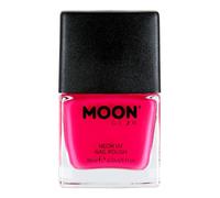 Neon UV Nail Polish by Moon Glow - Intense Pink - Bright Neon Nail Varnish - Glows under UV - 10ml