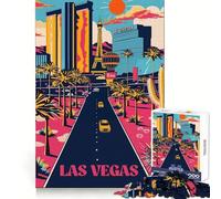 Neon Vegas Strip 1000 Piece Jigsaw Puzzles for Adults Brain Workout Toy Peaceful Fun Art Assembly Fine Art Piece (50x75cm)