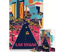 Neon Vegas Strip 1000 Piece Jigsaw Puzzles for Adults Jigsaw Brain Workout Toy Bonding Time Art Assembly Stylish Gift (38x26cm)