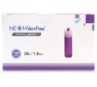 Neon Verifine Safety Lancets 28g X1.8mm 100 Pack