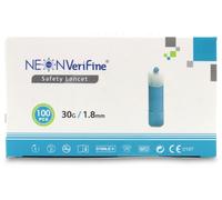 Neon Verifine Safety Lancets 30g X 1.8mm 100 Pack