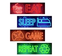 Neon Video Game Wall Decal Gaming Wall Sticker Decor Boy Gamer Wall Stickers Game Wall Decor for Boys Room Video Game Wall Art Gaming Pictures for Wall Playroom Decor