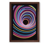 Neon Vortex Modern Framed Wall Art Print A2 (59.4×42cm) Walnut, Wall Decor for Living Room, Bedroom, Office & Home, Ready to Hang, Art Gift