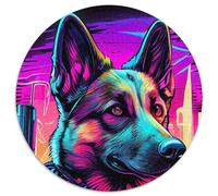 Neon War Dogs 1000 Piece Puzzle Challenging Puzzles Intricate Design for Teenagers, DIY Decor, And Brain-Boosting Fun 67.5x67.5cm