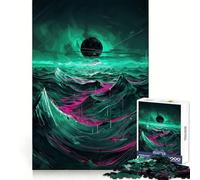 Neon Wave Planet Jigsaw Puzzles for Adults 1000 Pieces Reason Skill Toy Tension Relief Exact Cut Cherished Gift (38x26cm)