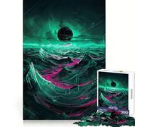Neon Wave Planet Jigsaw Puzzles for Adults 1000 Pieces Reason Skill Toy Tension Relief Exact Cut Cherished Gift (50x75cm)