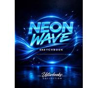 Neon Wave Sketchbook - Electric Blue: 120 Pages | Large 8.5 x 11 Blank Drawing Paper | Cool Art Notebook for Teens & Students