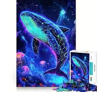 Neon Whale Deep Sea 1000 Piece Jigsaw Puzzles for Adults Logic Boost Toy Family Bond Premium Edge Warm Surprise (50x75cm)