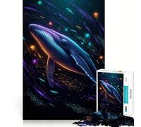 Neon Whale Deep Sea Jigsaw Puzzles 1000 Pieces for Teenagers Recall Upgrade Calming Play Clear Cut Lovely Gift (38x26cm)
