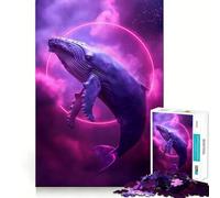 Neon Whale in The Space 1000 Piece Jigsaw Puzzles for Adults Teenagers Mind Game Toy Together Fun Neat Cut Amazing Present (38x52cm)