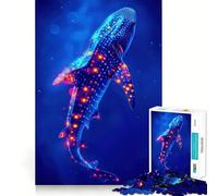 Neon Whale Shark 1000 Piece Jigsaw Puzzles for Adults Jigsaw Brain Workout Toy Bonding Time Art Assembly Stylish Gift (38x52cm)