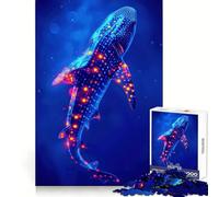 Neon Whale Shark 1000 Piece Jigsaw Puzzles for Adults Jigsaw Raise Memory Peaceful Fun Clean Edge Santa Wish Item (38x26cm)