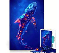 Neon Whale Shark for Adults 1000 Piece Jigsaw Puzzle Think Smart Toy Leisure Time Accurate Cut Art Collectible (50x75cm)