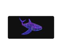 Neon Whale Shark Rectangular Non-Slip Mouse Pads Rubber Base Desk Mat for Home Office 30x60cm